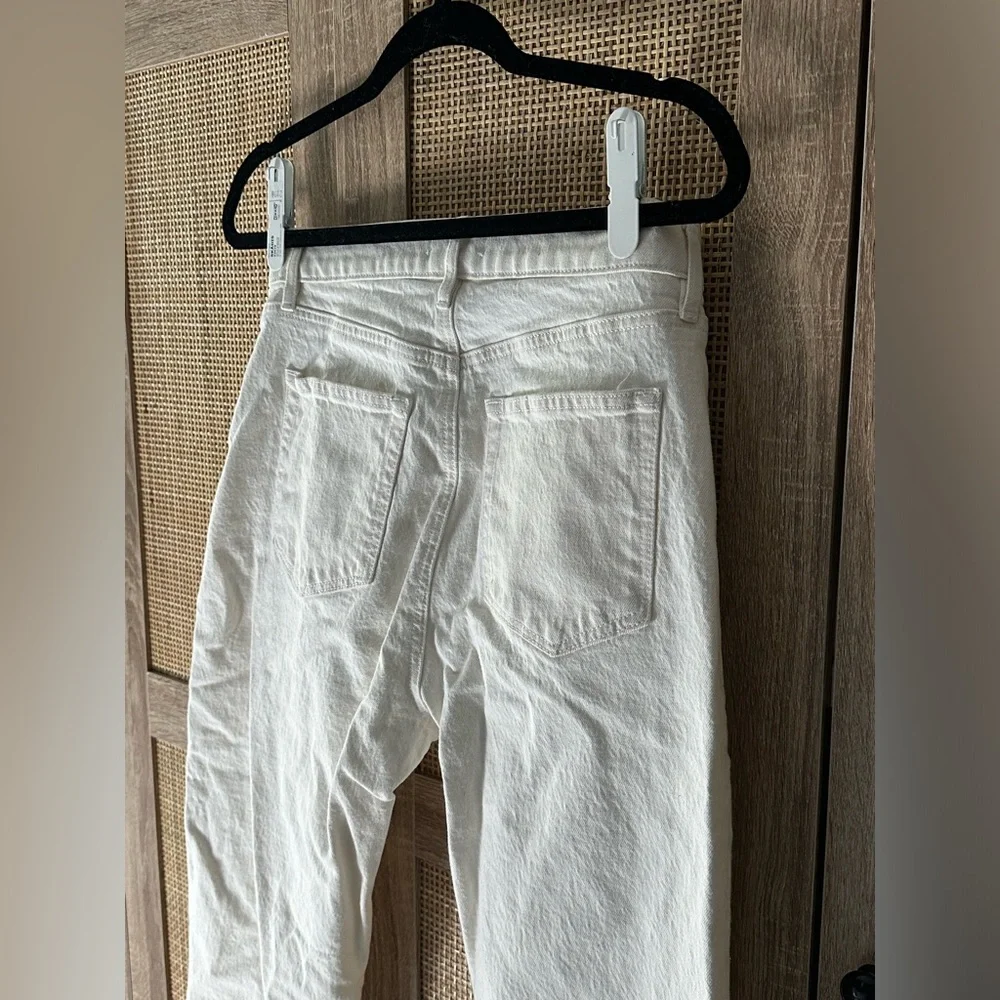 Loft High Rise Relaxed Straight Jeans with Raw Hem in Popcorn - 28x29 - Picture 10 of 12